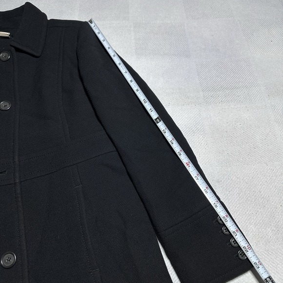 J Crew Wool Coat Womens Size 6 Petite Black Peacoat Insulated Lined Vintage Y2K - Picture 16 of 16